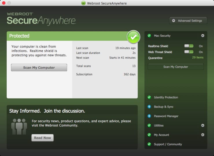 webroot secureanywhere system requirements