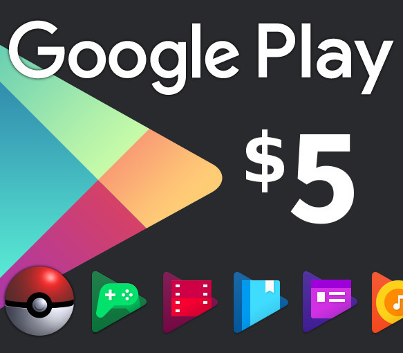 Google Play $5 US Gift Card - Electronic First
