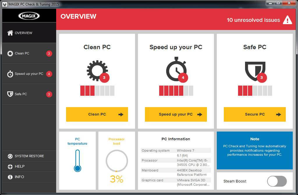 MAGIX PC Check & Tuning 2015 SEA Steam Gift