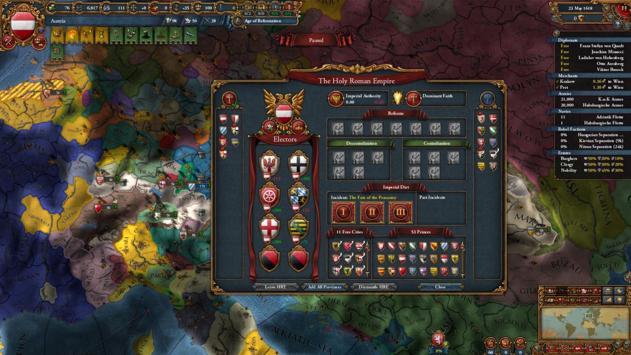 Europa Universalis IV - Emperor DLC LATAM/RU/CIS/KR/CN/TR Steam CD Key