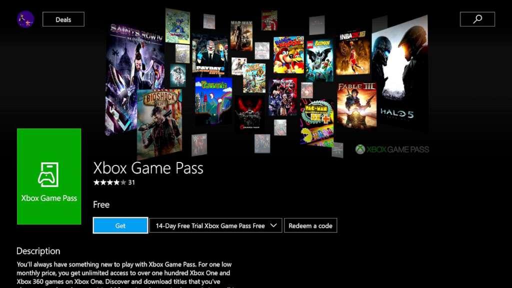 Xbox Game Pass - 30 days Trial XBOX One CD Key