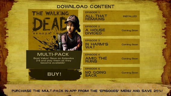 The Walking Dead Season 2 Appstore Key