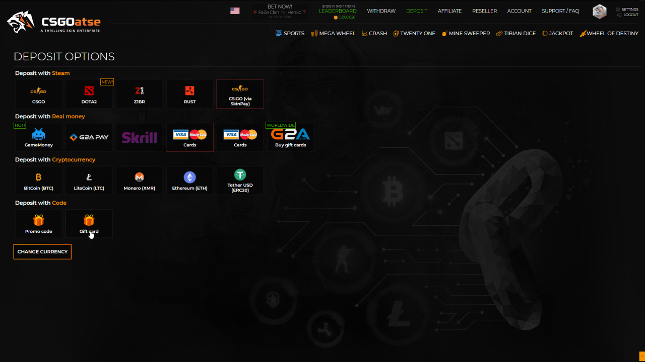 CSGOatse - $250 USD Gift Card