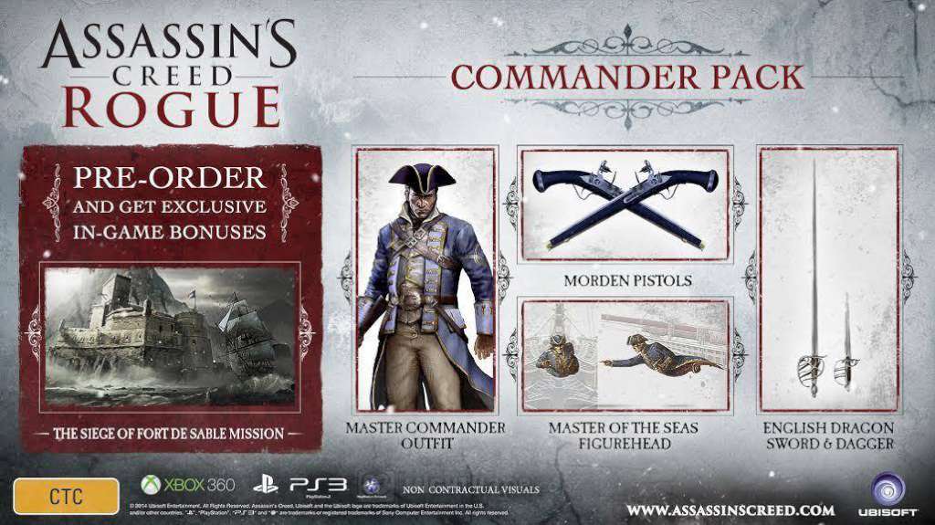 Assassin's Creed Rogue - Master Templar Pack DLC EU PS3 CD Key