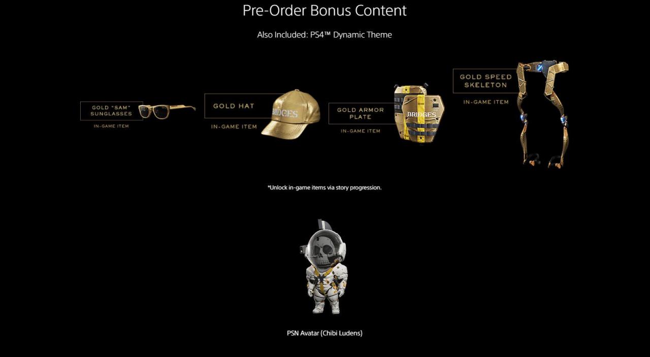 Death Stranding - Preorder bonuses DLC PS4 CD Key