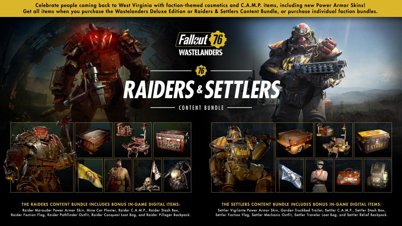 Fallout 76: Raiders and Settlers Content Bundle DLC Steam Altergift