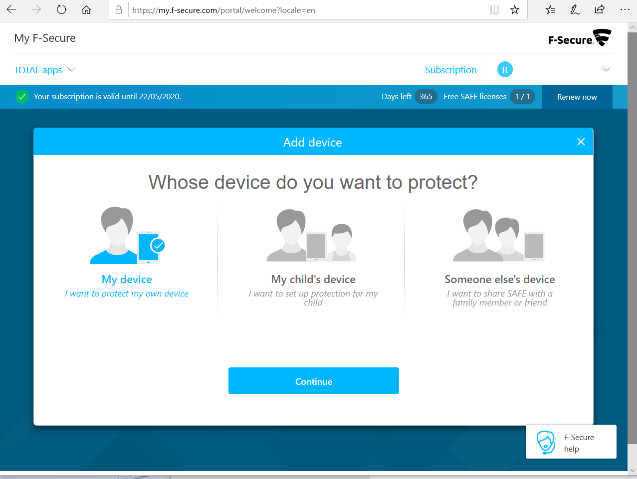F-Secure SAFE CD Key (6 months / 3 devices)