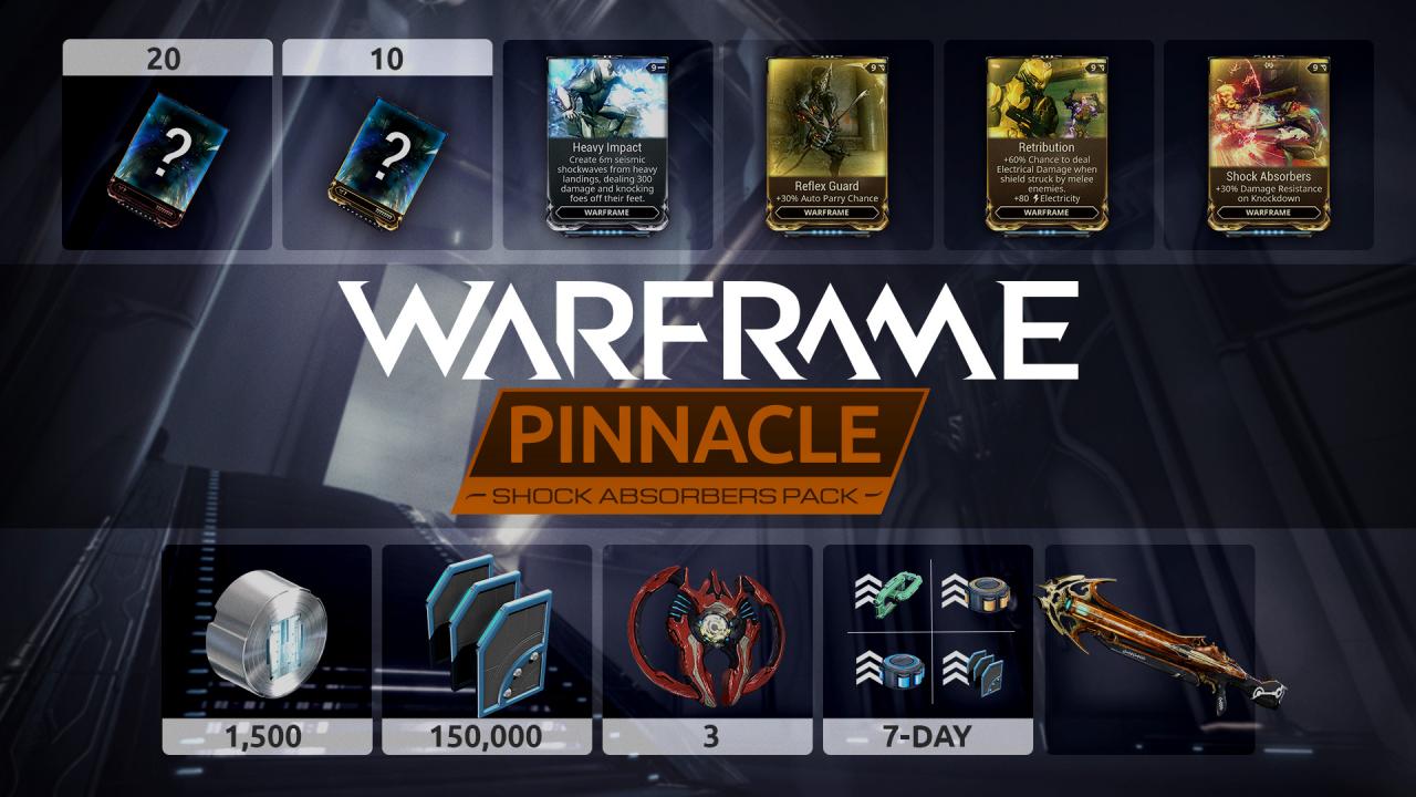 Warframe - Shock Absorbers Pinnacle Pack DLC Manual Delivery