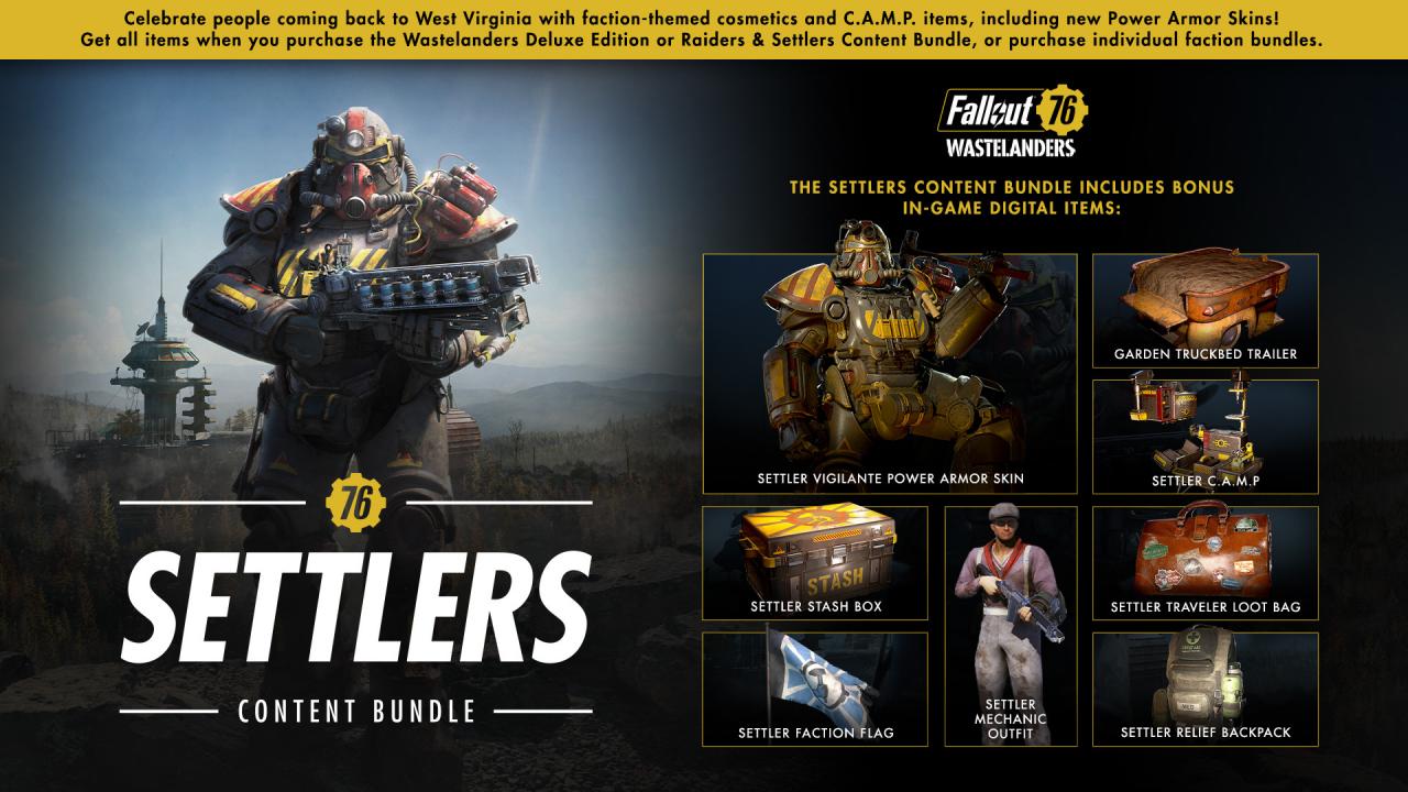 Fallout 76: Raiders and Settlers Content Bundle DLC EU Steam Altergift