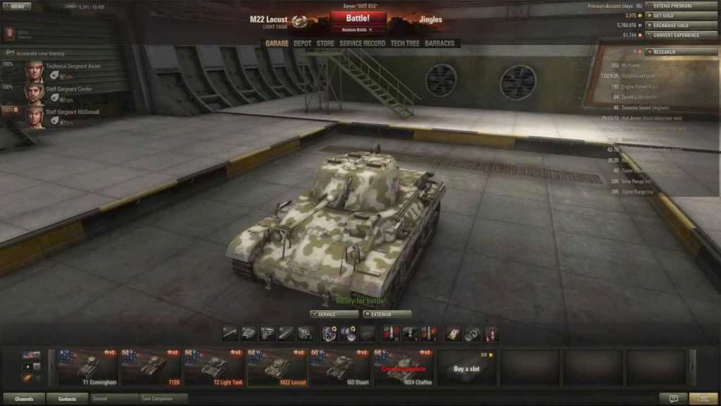 World Of Tanks M22 Locust Garage Slot 3 Days Premium Eu Code