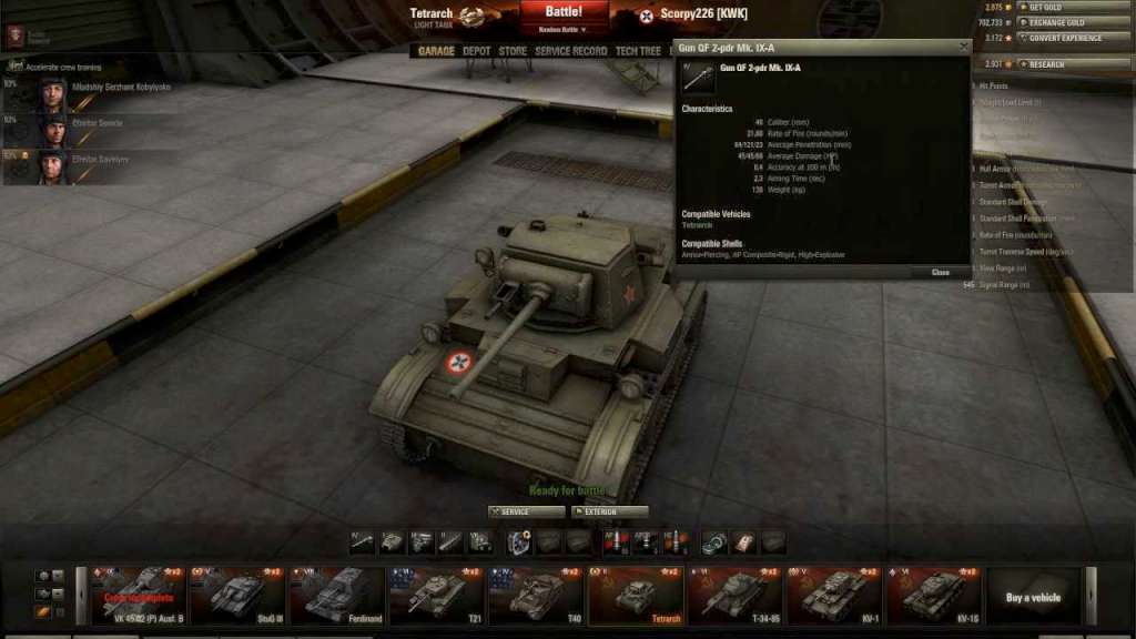 World Of Tanks Tetrarch Premium Tank Garage Slot Eu Code Buy